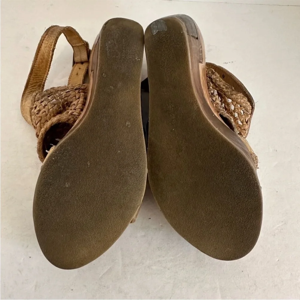 Bed Stu Tan Braided Leather Wedge Sandals - Picture 8 of 10